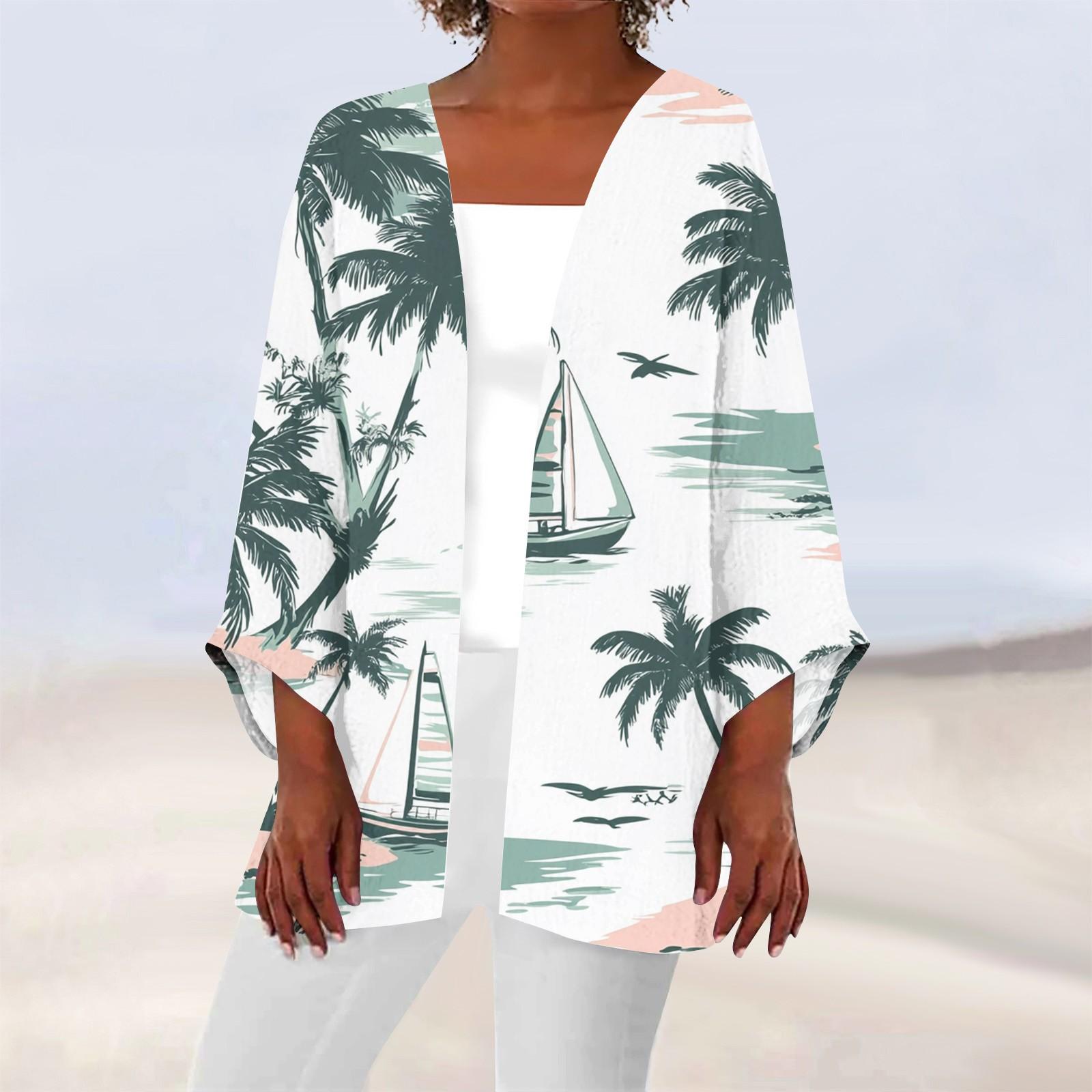 

Женская повседневная модная легкая куртка средней длины с принтом, кардиган XXXXXL белый