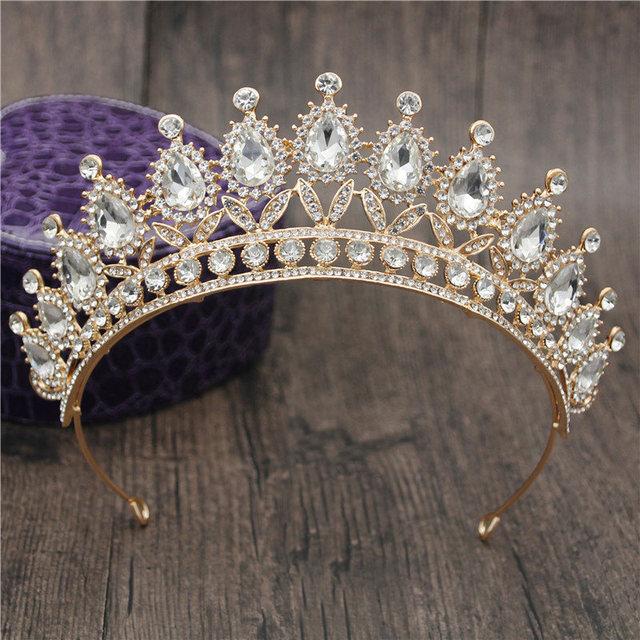 Gorgeous Rhinestone Crown Headbands Princess Tiaras and Crowns Bridal Hairband Girls Party Diadem Wedding Hair Jewelry