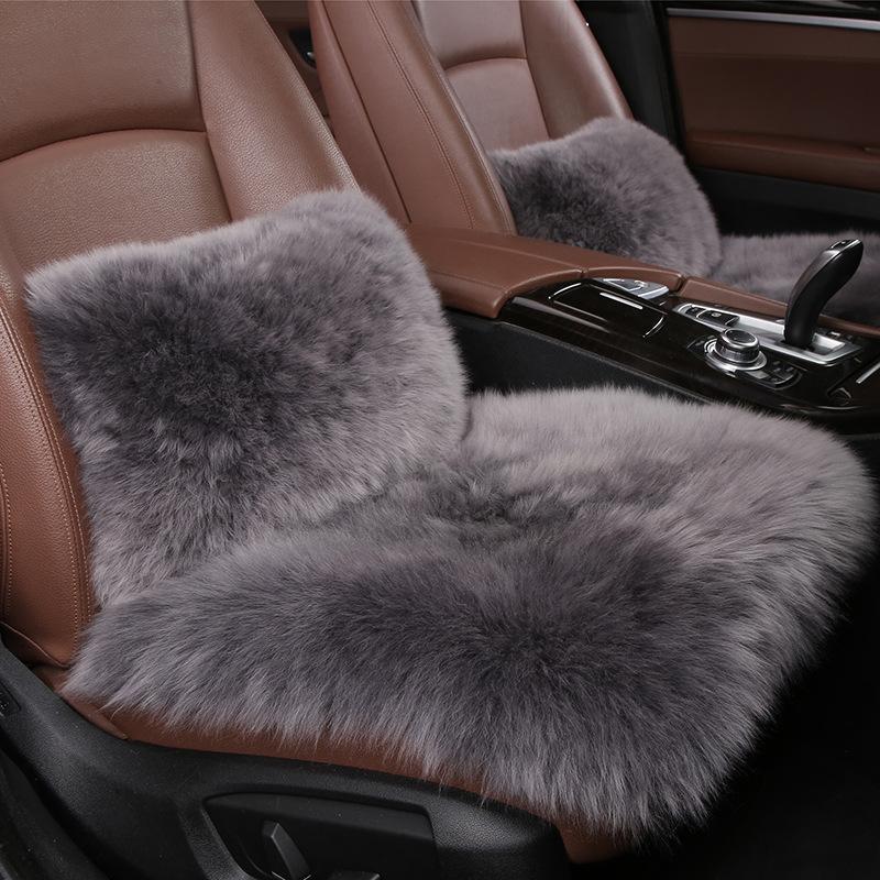 

11 цветов, австралийский чехол для автомобильного сиденья из чистой натуральной шерсти, длинный плюшевый чехол из овчины, зимняя подушка для сиденья, подушка для талии, нечеткое сиденье серый
