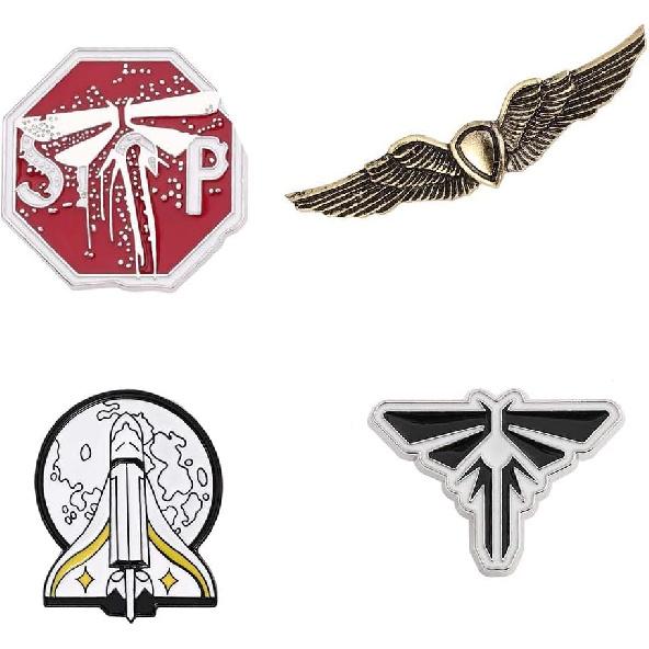 Ealipoi Ellie and Joel Pin Anime Last Us Cosplay Pins Lapel Badge Alloy 4pcs