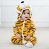 Winter Halloween Dinosaur Kigurumi Cosplay Clothes Hooded Animal Cow Monkey Unicorn Onesies Baby Thick Romper Newborn Jumpsuit
