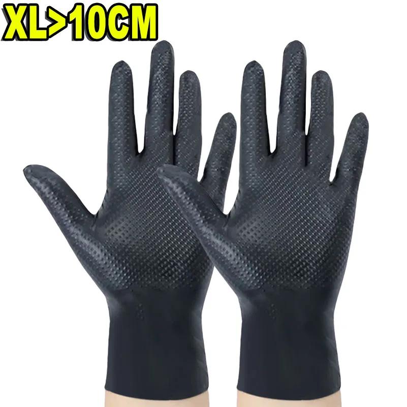 Thick Heavy Duty Nitrile Gloves 8Mil Extra Mechanic Home Garden Disposable Glove with Textured Grip Antislip Safety Work Gloves