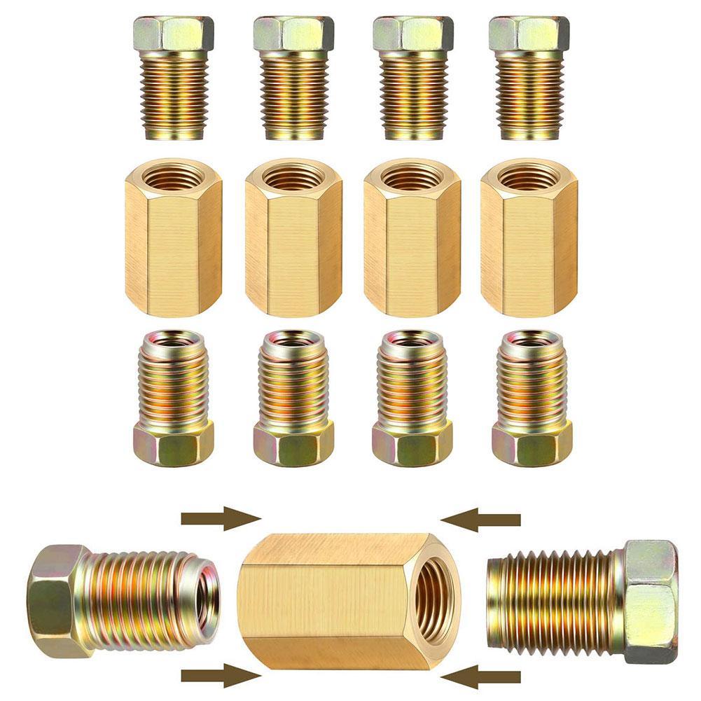 Brake Fittings Brass Inverted Pipeline Accessories Connector Unions 4 8 Nuts Adapter Flare Fitting Compression Copper Screws