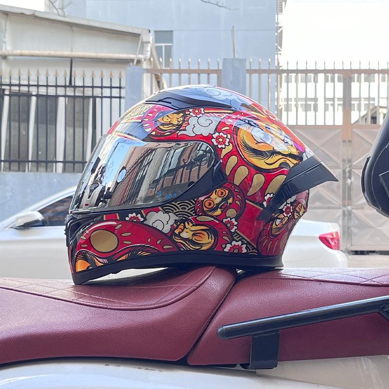 Motorcycle big tail helmet full helmet can be installed Bluetooth headset men's four seasons electric vehicle locomotive riding safety