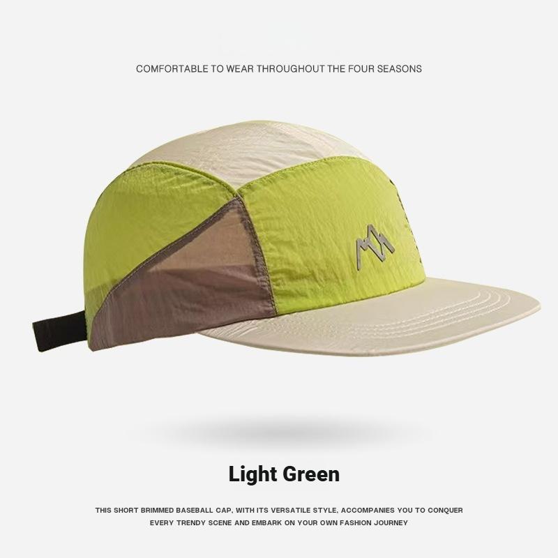 Unisex 5 Panel Cap Short Brim Baseball Cap Color Block Mountain Hat Outdoor Hiking Breathable Streetwear Casquette Men Women