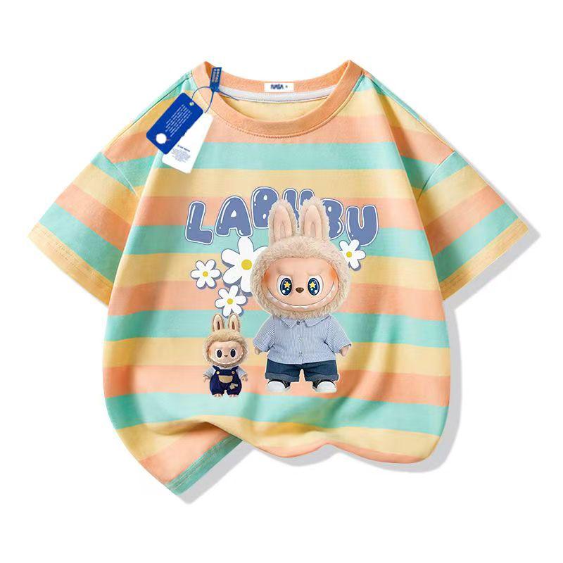 Girl Boy Short Sleeve Tee LABUBU Anime 3D Print Cartoon Anime Kids T-Shirt Summer T-Shirt Tops