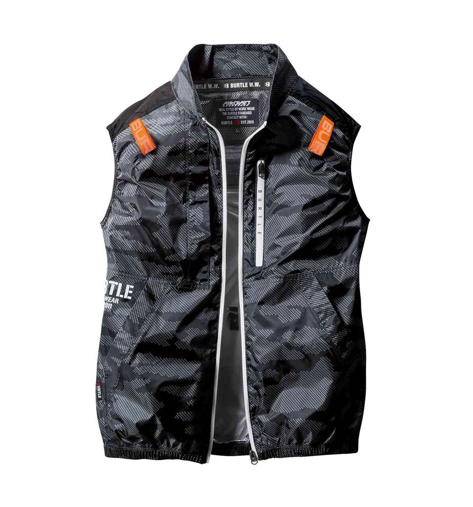 BURTLE Air Craft Vest (Unisex) Camouflage Black for Spring/Summer, AC2014, Size 38, XL