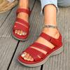 Fashion New Thick Bottom Roman Sandals Summer Casual Women's Shoes Peep Toe Sports Style Fashion Solid Color Wedge Female Beach Sandales