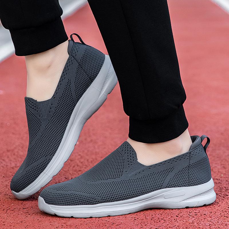 Couples Slip-on Casual Shoes Lightweight Flats Breathable Knitted Loafers Women Men Comfortable Daily Walking Shoes