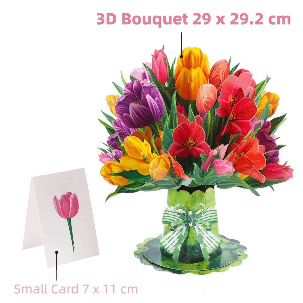 

Thank You Wishes 3D Design Pop-Up Flower Card Flower Bouquet Premium Quality Flora Card Pop-Up 3D Greeting Card Fathers Day