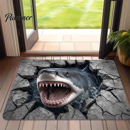 Seasonal Party Accent Piece 3D Halloween Rug, Optical Illusion Floor Mat, Diatomaceous Earth Bath Entryway Rug Spooky Depth Area for Living