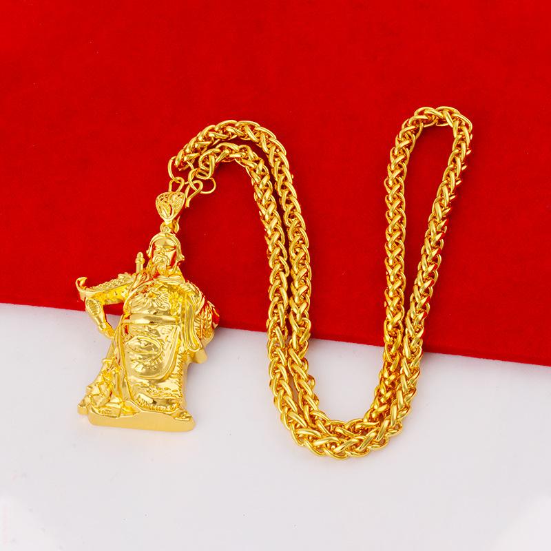 Guanyin Dragon Necklace Gold Plated Pendant for Men and Women Jewelry Gift Ideas