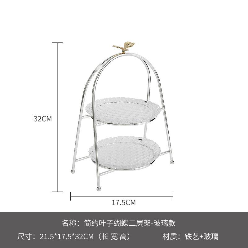 European-style Metal Dessert Display Rack Fruit Bowl Snacks Placed Glass Plates Birthday Party Wedding Dessert Display Rack Tray