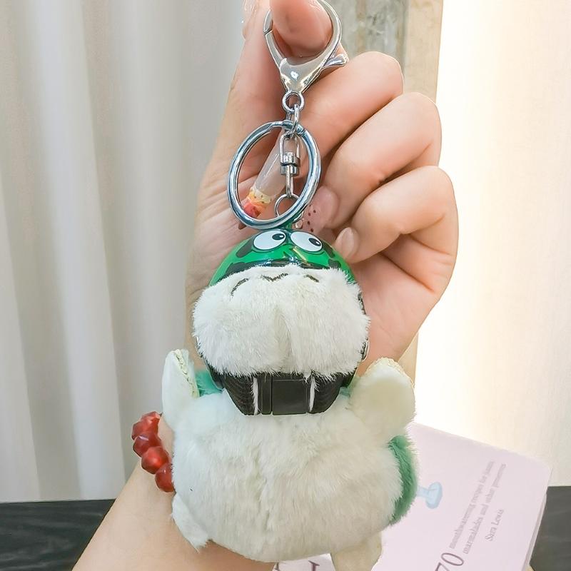 1Pcs Animal Ornament Car Exquisite Decoration Helmet Sea Turtle Keychain Purse Bag Charm Plush Pendant Keyholder