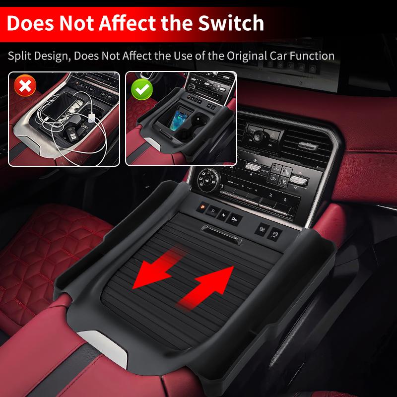 For Nissan 2024 2025 2026 Patrol Y62 Y63 Center Console Silicone Cover Anti-Scratch Protective Case for Cup Holder Armrest