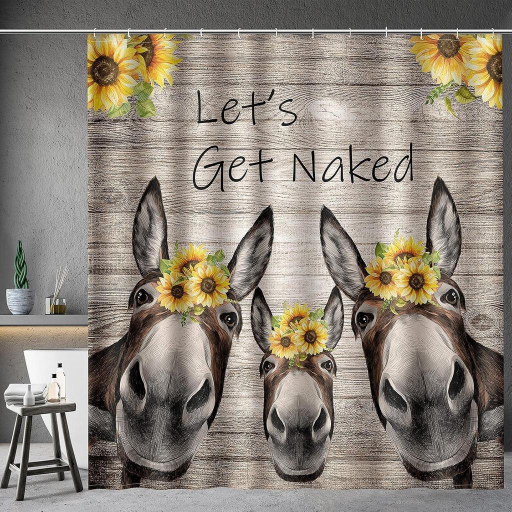 Funny Cat Shower Curtains Cute Cat Riding Whale Shark Fantasy Jellyfish Fun Shower Curtain Set with Kids Bathroom