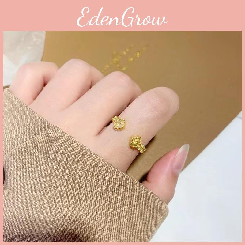 Unique Floral Design Adjustable Ring Brass Gold Plated Perfect For Wedding Gifts