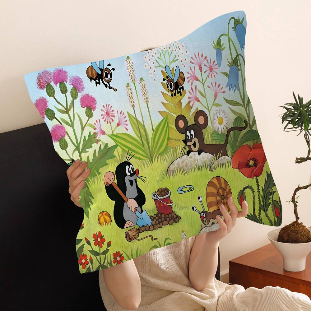 Cute The Little Mole Art Cushion Cover Decorative Pillow Sofa Home Decor Case Pillow Cases