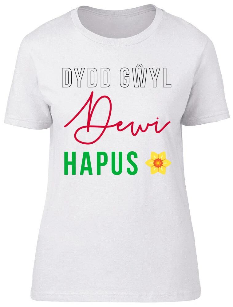 Happy St David s Day in Welsh Colour Ladies Womens Fitted T-Shirt XXXL