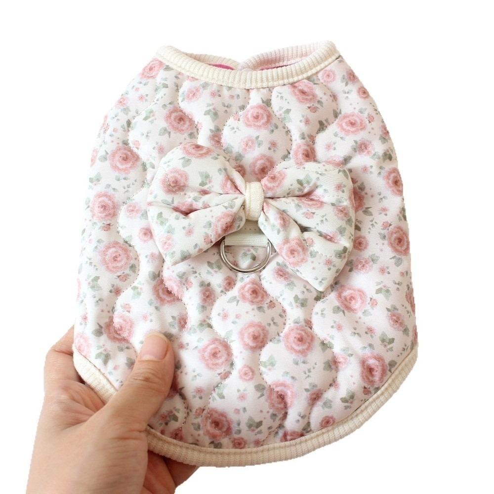 

Thickened Floral Dog Jacket Winter Warm Teddy Bear Coat Fashion Pet Dog Clothes Pet Supplies XL бежевый