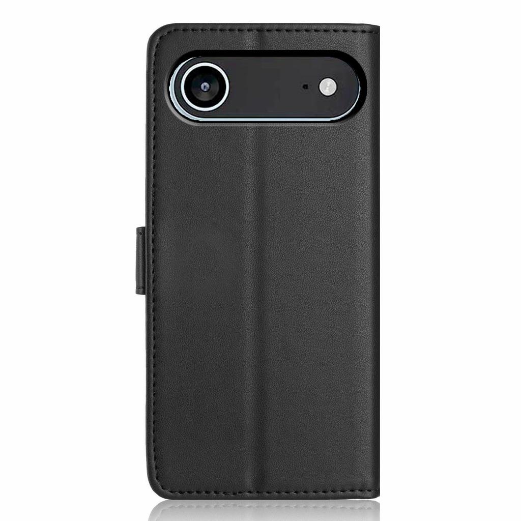 For iPhone 16 Pro Max Kickstand Case Bi-fold Card Bag PU Leather Coated TPU Cover Compatible with