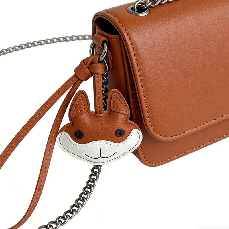 Cute Husky Puppy Design Keychain For Keys Bags Car Decoration Soft PU Leather Keyring Fashionable Accessory Gift