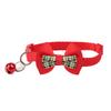 Cute Plaid Bow Tie Pet Collar Adjustable Polyester Dog Cat Necklace Bell Charm Colorful Checkered Design Winter/Spring Summer