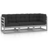 VidaXL 3-Seater Garden Sofa with Cushions Patio Sofa Terrace Furniture Outdoor Furniture 3076371