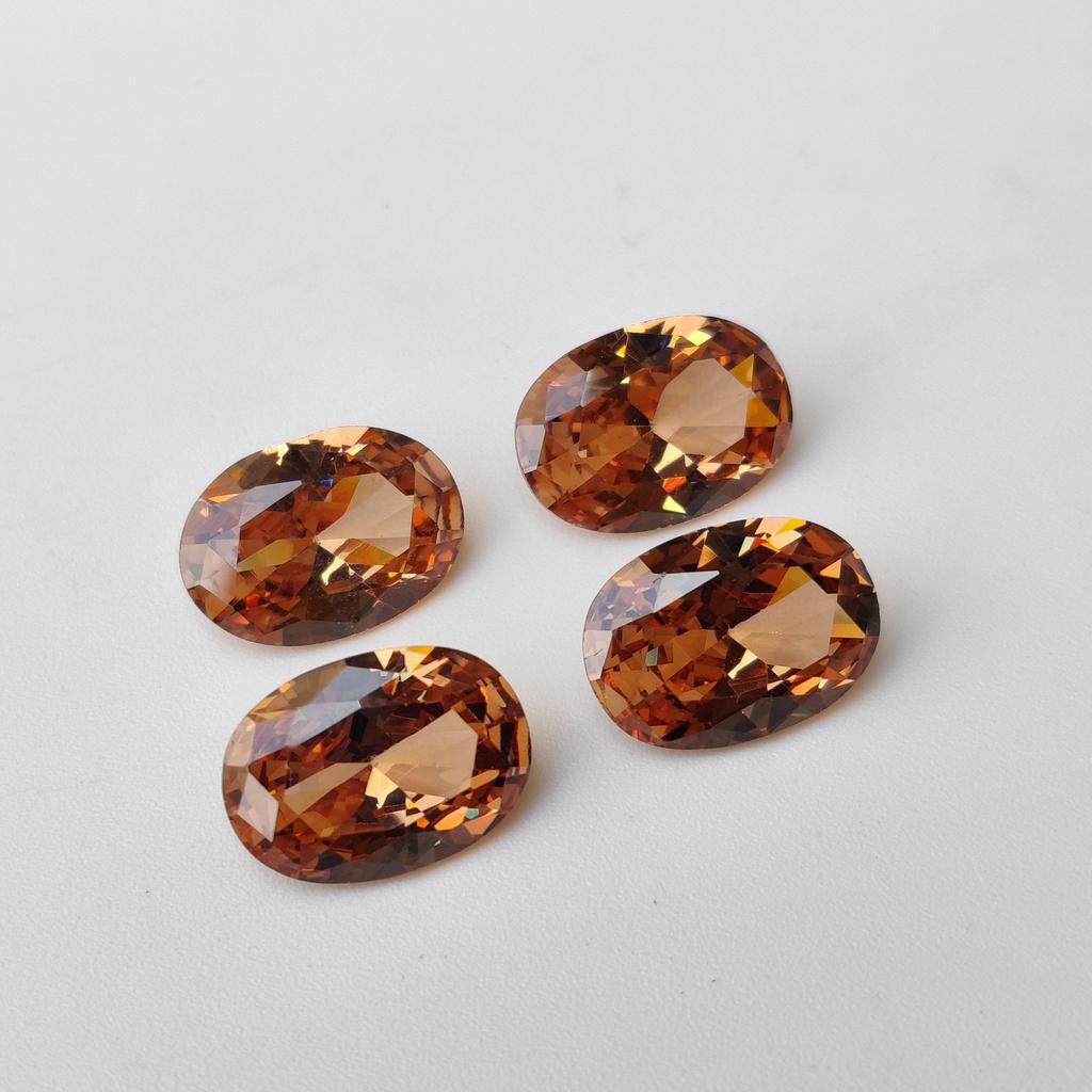 Champaign Color Natural Oval Cut 14x10 Mm Size Zircon, Healing Zircon Lot, Loose Zirconia Lot for Making Jewelry.