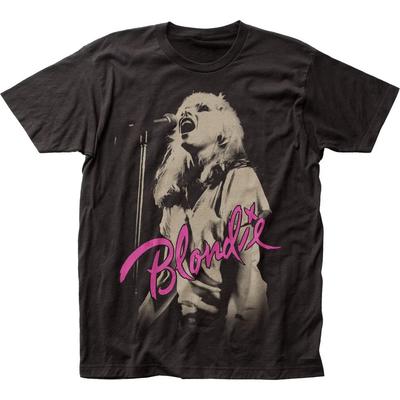 Blondie Mic Mens T Shirt Music Classic Concert Rock N Roll Band Tee Black