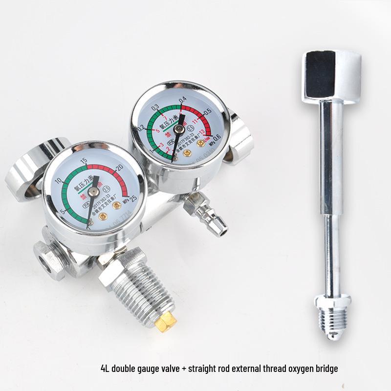 Household Oxygen Cylinder with Single Pressure Gauge Valve