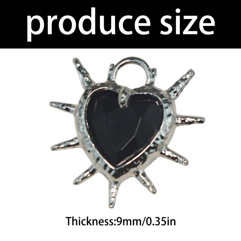 Elegant Heart Shaped Rhinestones Earrings And Necklace Pendant Set Alloy Jewelry Craft Findings Punk Accessories