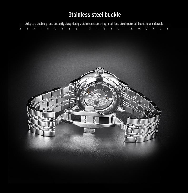 PAGANI New Men's Waterproof Genuine Leather Mechanical Watch 2770 - Trendy Business Style