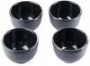 CAST IRON HERBAL TEA CUPS SET OF 4, BLACK ENAMELLED, 100ml