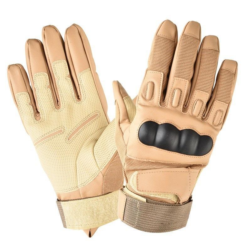 Hard shell tactical all-finger gloves long finger riding field military fans fighting training outdoor non-slip protective sports gloves