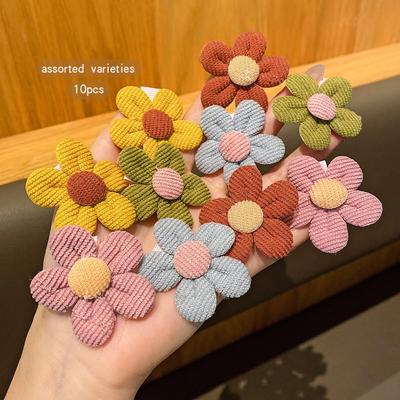 10 colorate mollette per capelli a forma di fiore casuali, dolci e alla moda mollette per capelli con fascia, adatte per l'uso quotidiano come accessori per capelli