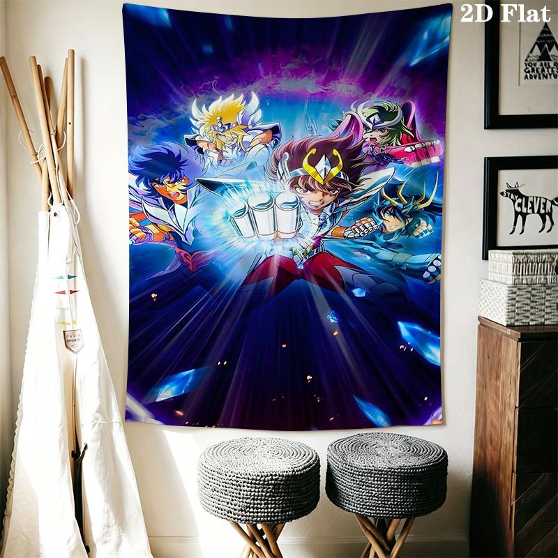 Saint Seiya Legend Sanctuary Tapestry Fashion Print Wallmounted Soft Background Cloth Work Of Art