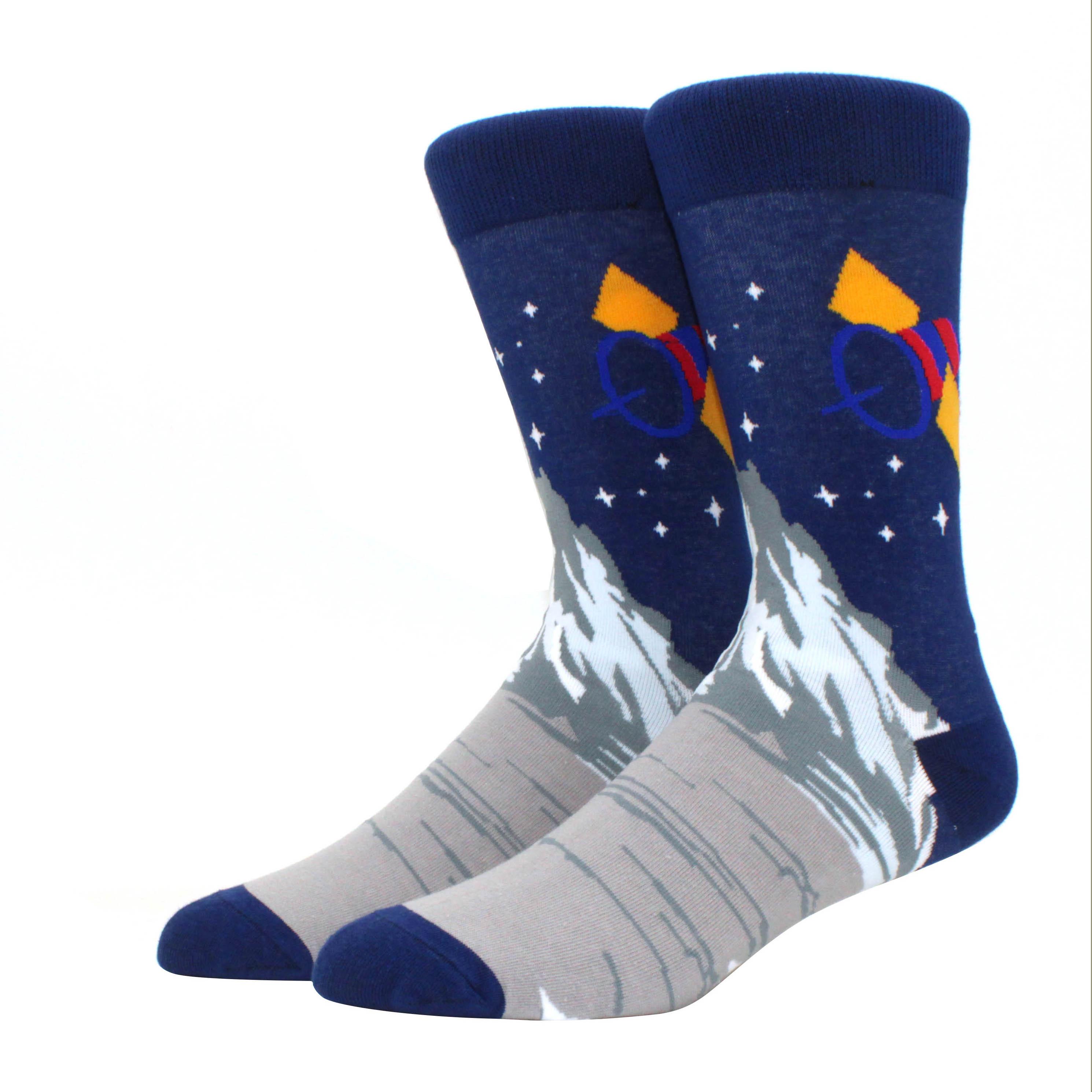 

Носки унисекс в стиле «астронавт», хлопковые, Harajuku, цветные, длинные, женские, космические, уличная одежда, 1 пара, размер 38-46