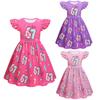 82837 Kids Girls Steal a Brainrot 67 Six Seven Print Ruffle Sleeveless Princess Dress