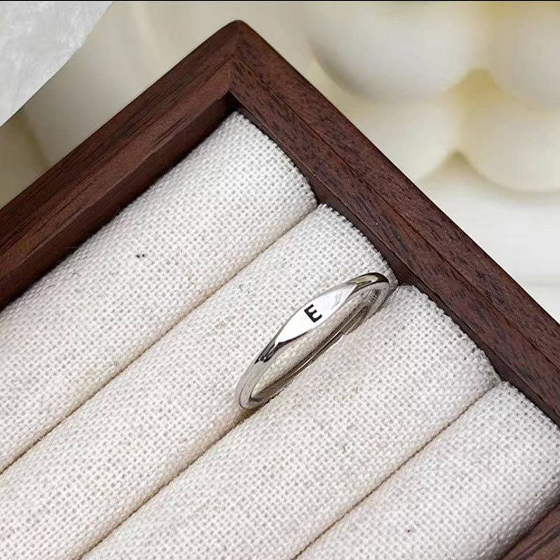 Aesthetic Wedding Tiny Initial Letter Rings Jewelry Gift Women Fashion Letter Finger Gift Stainless Steel Ring