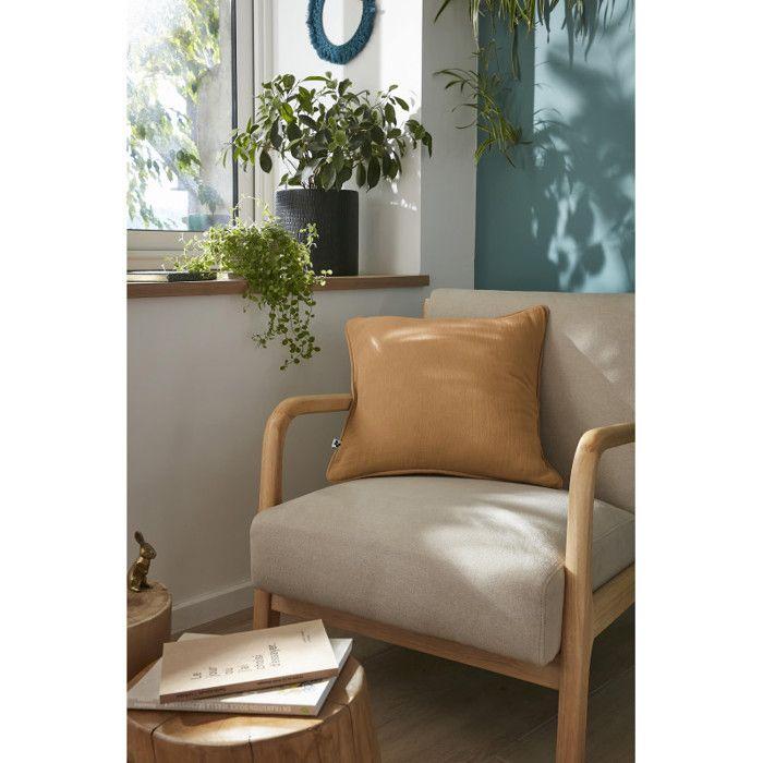 Coussin déhoussable avec passepoil "Gaïa" 45 x 45 cm "Gaze de Coton" l'Effet Papillon