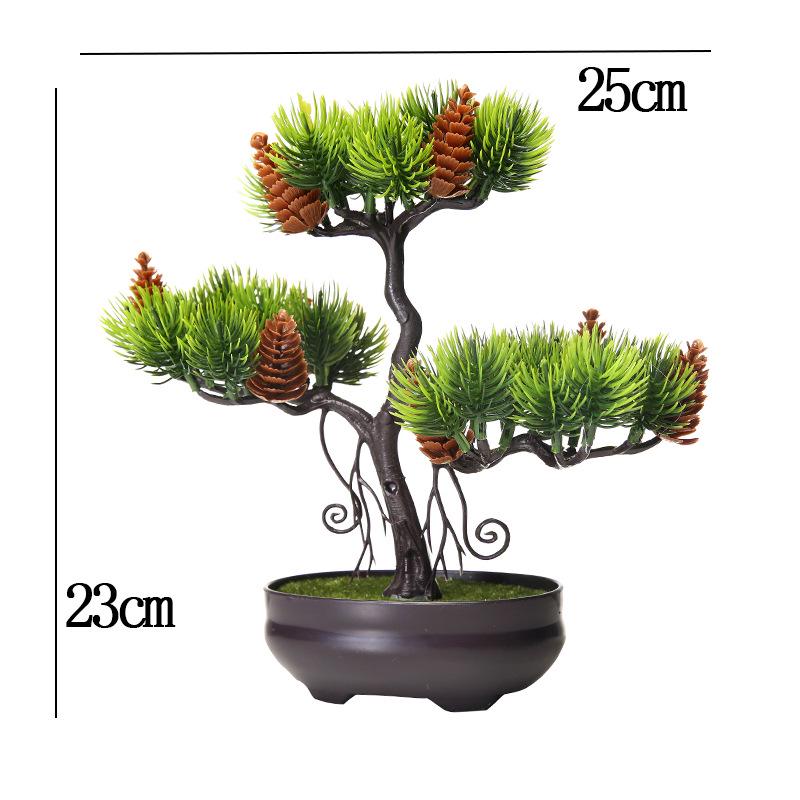 Pine Needle Juniper Artificial Bonsai with Dried and Plastic Pine Leaves