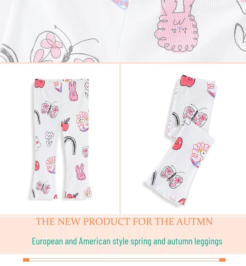 European and American Girls' Stylish Spring/Autumn Bell Bottom Knit Pants