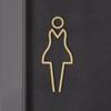 3D Brass Toilet Door Sign Toilet Doorplate Bathroom Signage WC Plaque Restroom Sign Toilet Symbol