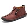 Men's Large Size Zipper Martin Boots - Spring & Autumn Casual Outdoor Handmade Stitched Work Boots