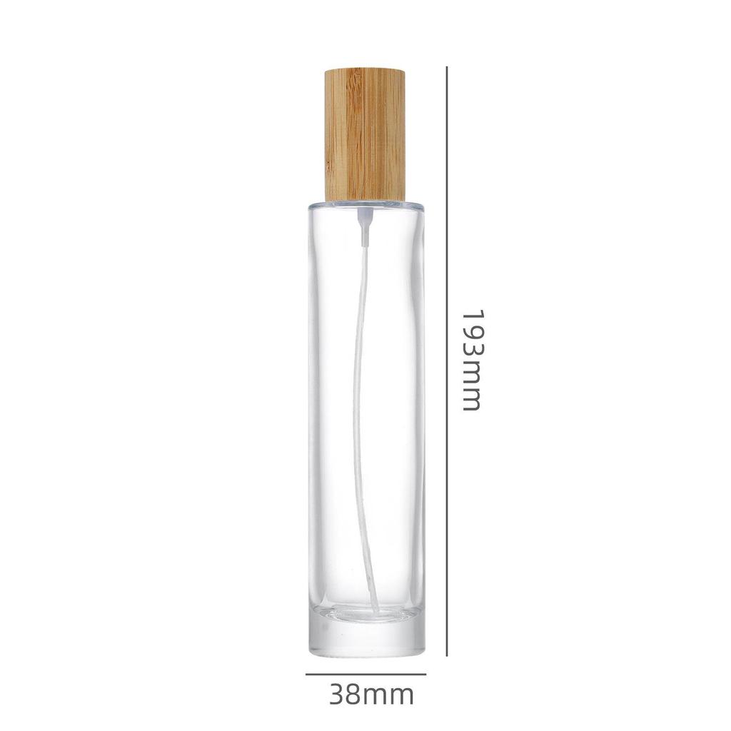 Transparent Glass Perfume Decanter with Bamboo Lid - Portable High-End Sample Bottle