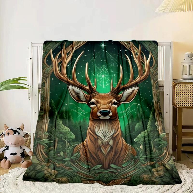 Deer With Floral Crown Blanket Flannel Blanket Throw Blanket Sofa Cover Blanket Soft Premium Blanket Picnic Blanket Tv Blanket Gifts