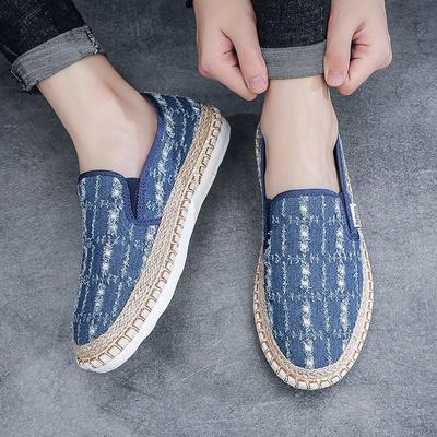 Modische Herren-Mokassins, atmungsaktiv, lässig, Segeltuchschuhe, Hanf-Innensohle, Fischerschuhe, Slip-on-Loafer, Herren-Espadrilles, Sommer-Flats