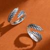 Retro Old Feather Ring Simple Fashion Jewelry Temperament High Sense Opening Adjustable Ring