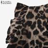 ZANZEA Womens Summer Casual Sleeveless Leopard Print Blouse